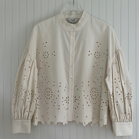Sea New York Tops - Sea New York Fern Eyelet Long-Sleeve Shirt NWT